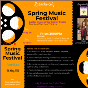 Event Ticket Karachi City 28May Spring Music Festival
