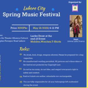 Event Ticket Lahore City 18May Spring Music Festival